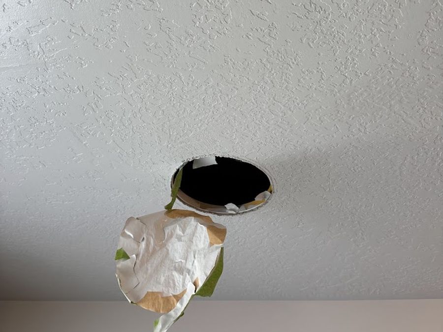 Ceiling drywall repair - before