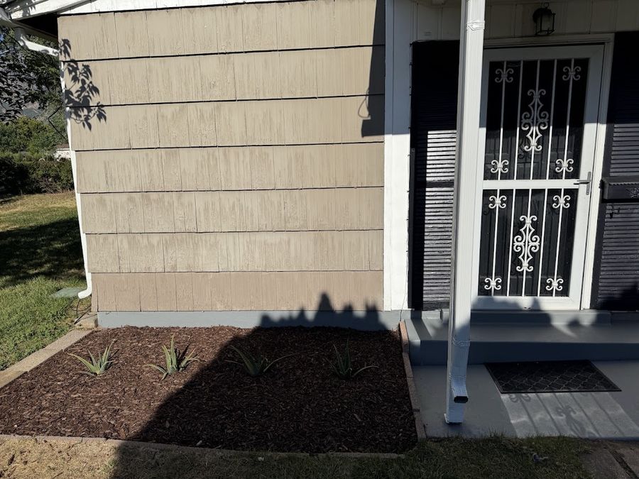 Exterior & planting bed - after