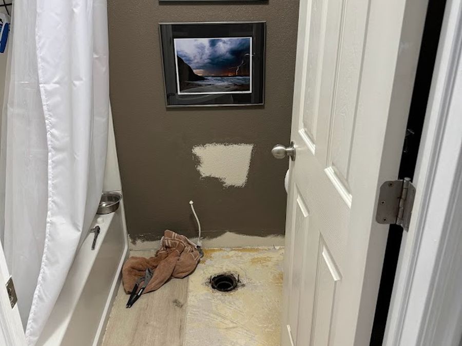 Toilet & flooring replacement - before