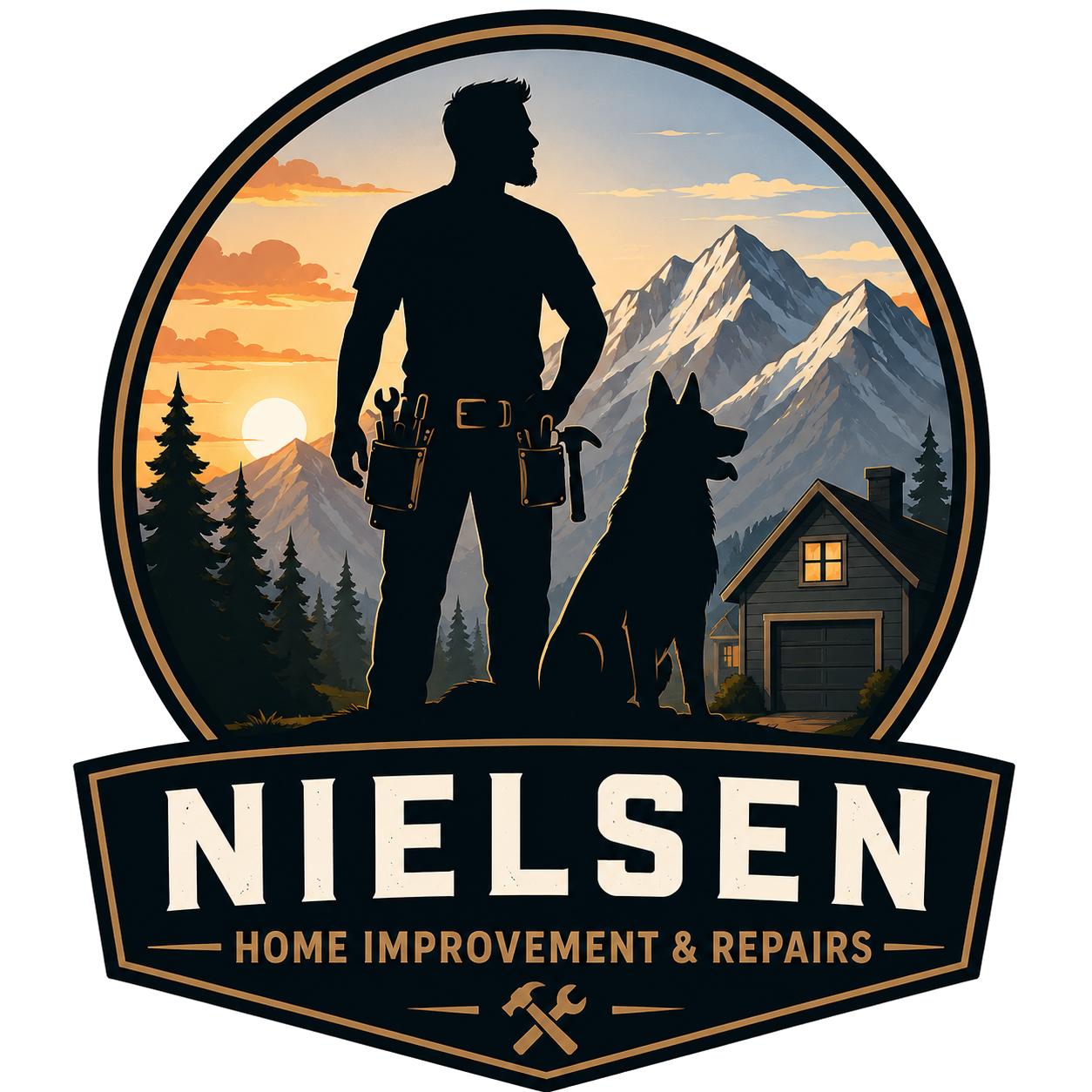 Nielsen Home Improvement & Repairs — handyman and his dog in front of Utah mountains
